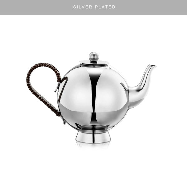 Silver Plated Spheres Tea Infuser Large Wicker Handle - Nick Munro