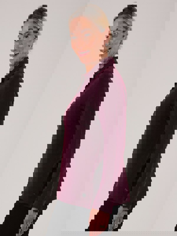 PennyPlain Button Collar Top - Wine