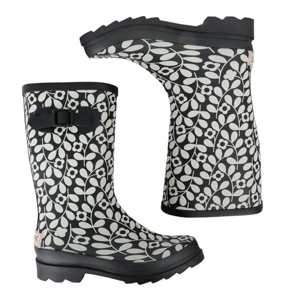 Regatta Womens/Ladies Orla Kiely Jasmine Flower Quarter Wellington Boots - Black - 