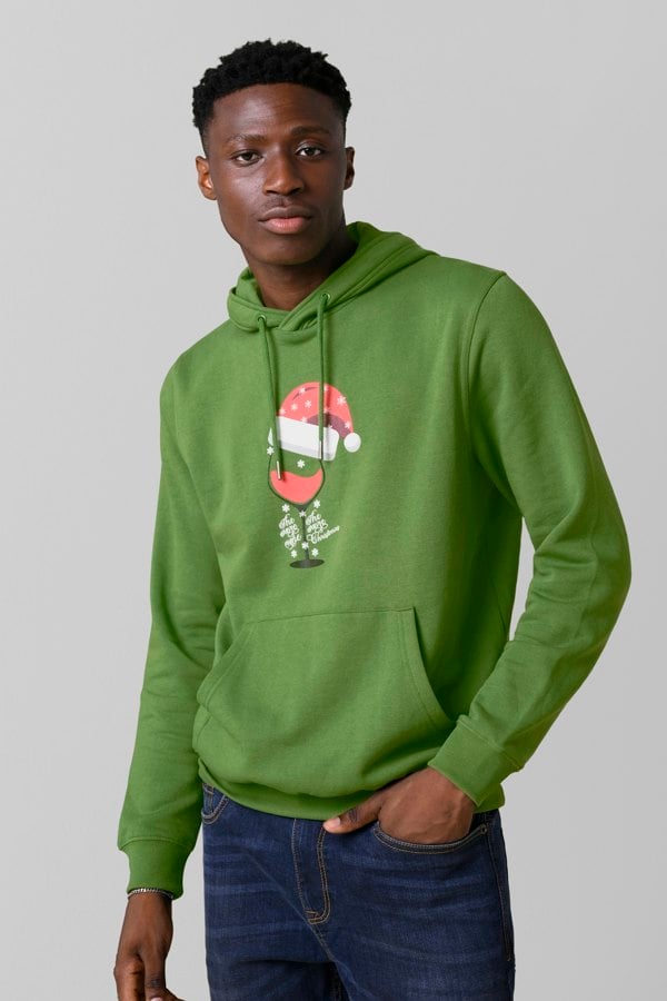 ENORSIA Mens Christmas Graphic Hoodie
