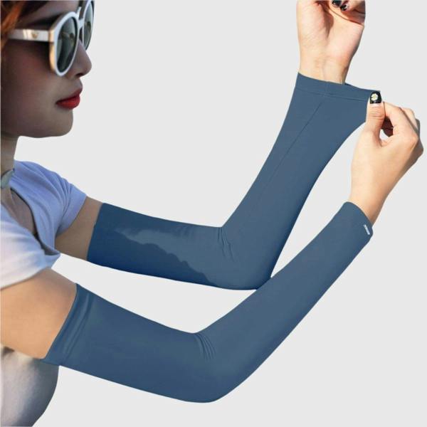 Anniou Sun Protection Arm Sleeves - green-blue