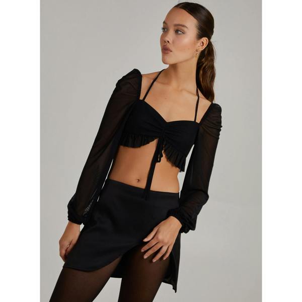 Pink Vanilla Tie Front Halter Neck Bralette