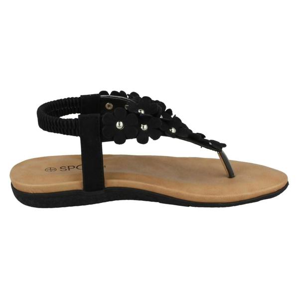 Spot On Girls Spot On Flat Flower Trim Toepost Sandals