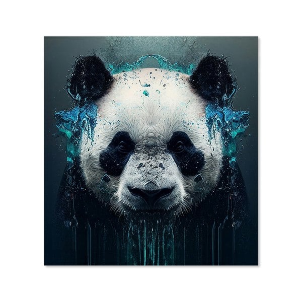 Warren Reed - Designer Panda Face Splashart Dark Background Kitchen Splashback