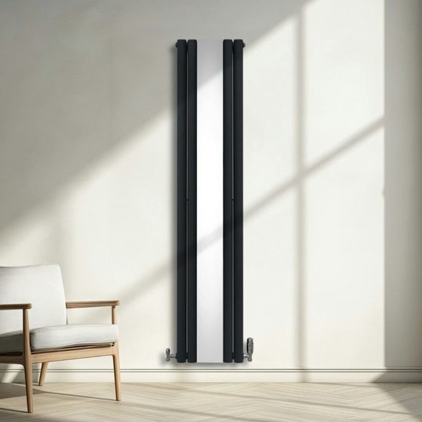 Monstershop Oval Mirror Radiator - 1800mm x 380mm - Anthracite Grey