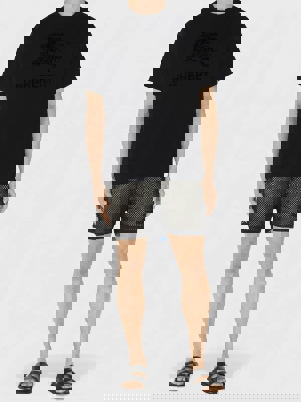 Burberry Raynerton Cotton Logo Embroidered T-Shirt Black