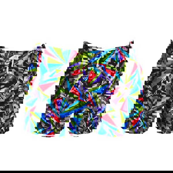 Funky Trunks Beat It shorty swim shorts in black/multi with neon geometric patterns