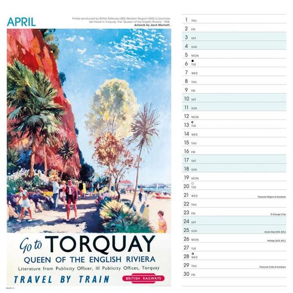 National Railway Museum, West Country Poster Art Calendar 2027, Wall Calendars, Month To View, Travel, Gift
