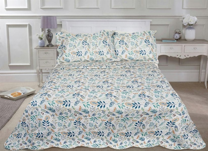 Emma Barclay Fern Quilted Bedspread Throw Over Set