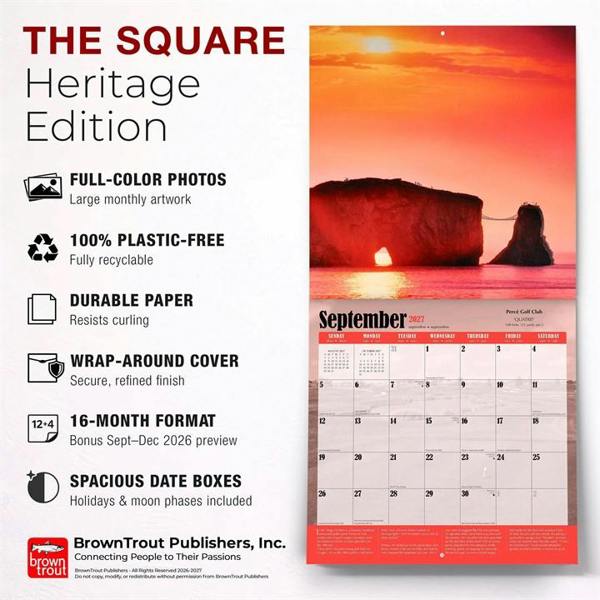 World's Toughest Golf Holes Calendar 2027, Wall Calendars, Month To View, Sports, Gift