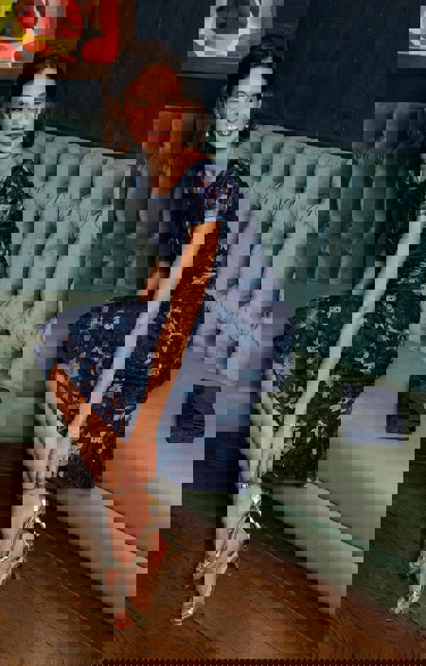 Alie Street London Charlotte Lace Dress - Midnight Blue