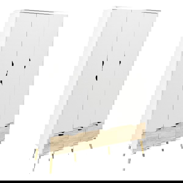 Furniture To Go Oslo Wardrobe 3 Doors 3 Drawers in White and Oak