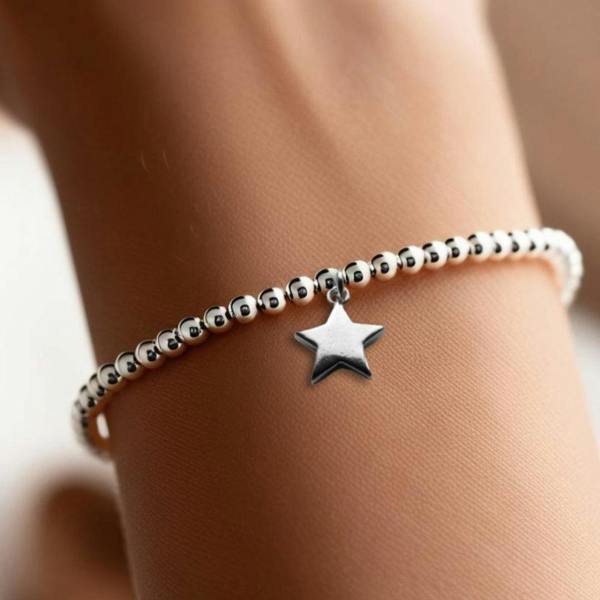 Aye Do Gifts Star Silver Beaded Bracelet