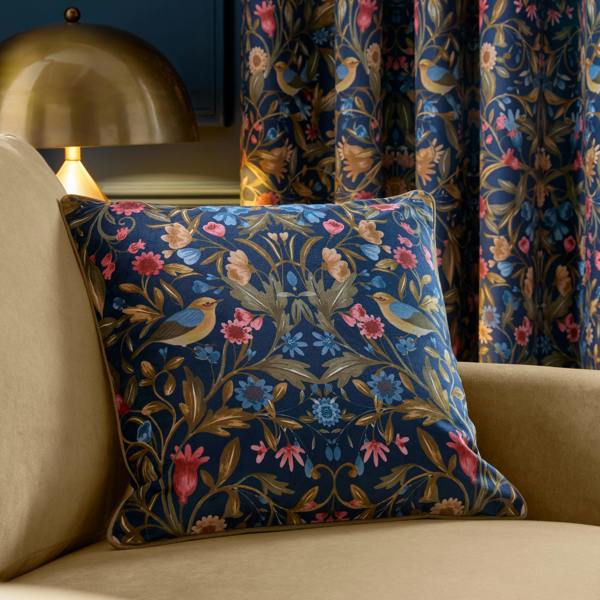 Catherine Lansfield Hedgerow Hopper Cushion Navy Blue
