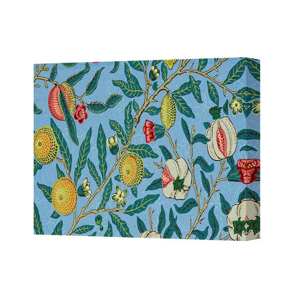 Benjamin Tate Design Blue Botanical Canvas Art Print With Citrus Fruit Branch Pattern