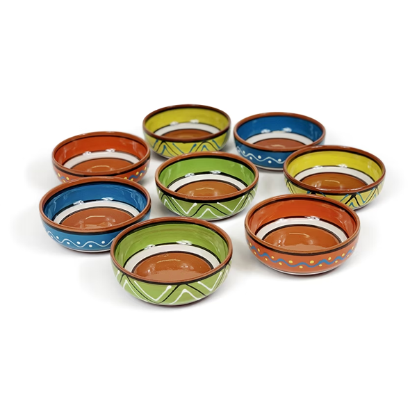 Verano Spanish Ceramics Fiesta - Set Of 8 Hand Painted 11Cm Tapas Bowls