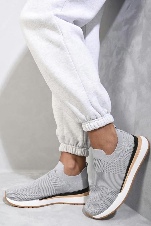 Mikayla Summer Sock Trainers - Grey