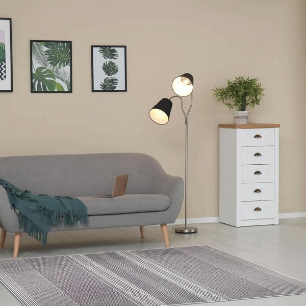 Fine Line Design Reversible Outdoor Rug in Grey & Orange