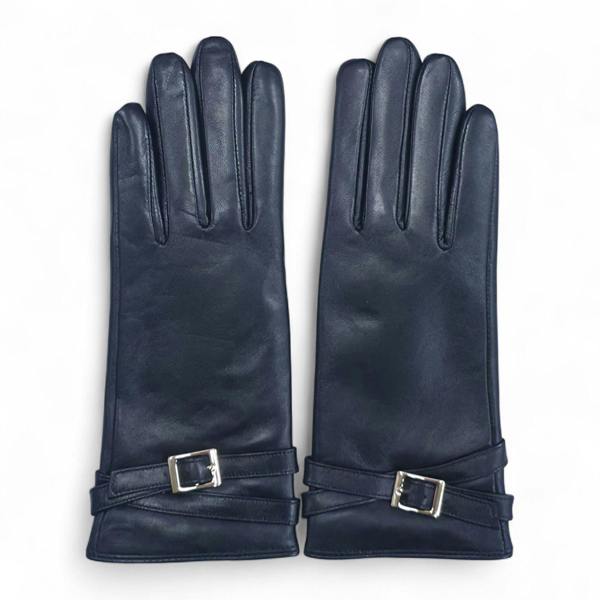 Infinity Leather Womens Italian Leather Winter Buckle Soft Wool Lining Gloves - L-GLV-601