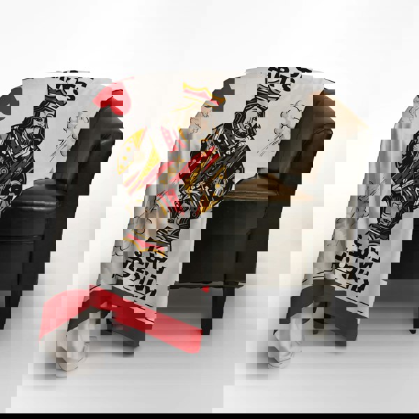 BritishmadeGifts King of Farts Card - Luxury Fleece Blanket 150cm X 150cm