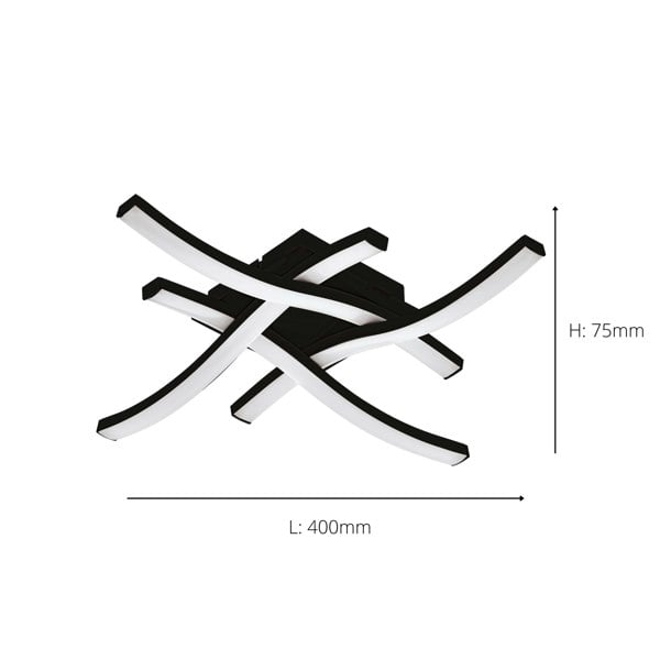 EGLO Basic Cabezas-E Black Steel And Plastic 4 Flame Wall/Ceiling Light, 4000K