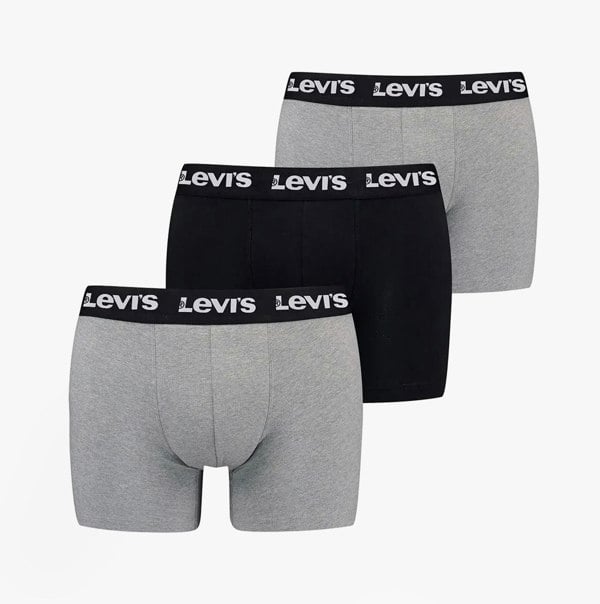 Levi's REPEAT LOGO Mens 3-Pack Trunks Grey Combo