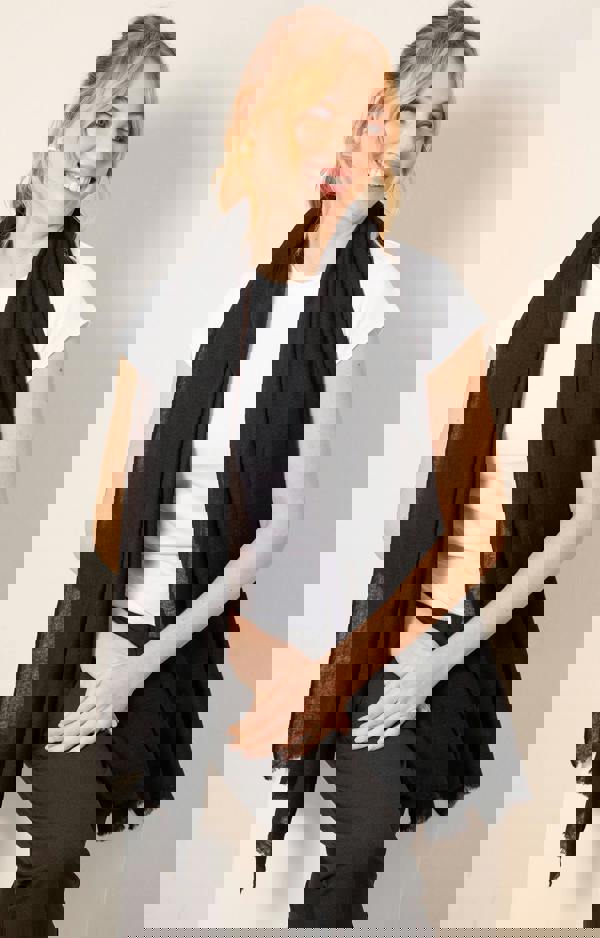 Alie Street London Aurielle Silk Wool Scarf - Black