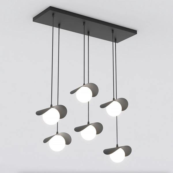 Emibig RITUAL Pendant lamp 6 x G9 Black with White Shade
