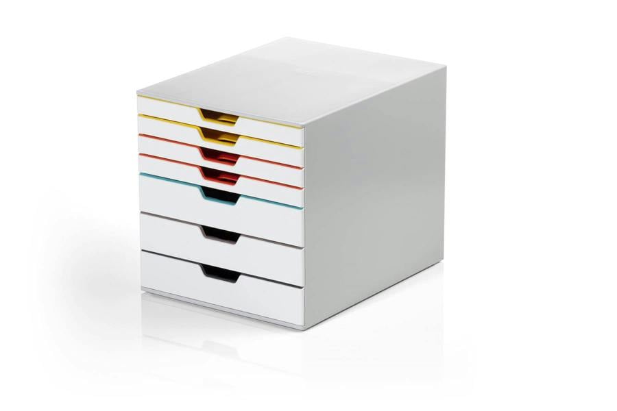 Durable VARICOLOR MIX Desktop Organiser 7 Drawer Colour Coded Storage | A4+