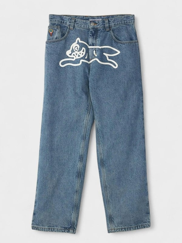 Icecream Check Lined Running Dog Denim Jeans - Supplied FashionIcecream