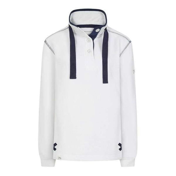 Lazy Jacks Women's Button Neck Sweatshirt - White
