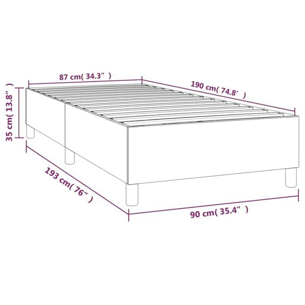 Berkfield Box Spring Bed Frame White 90x190 cm 3FT Single Faux Leather