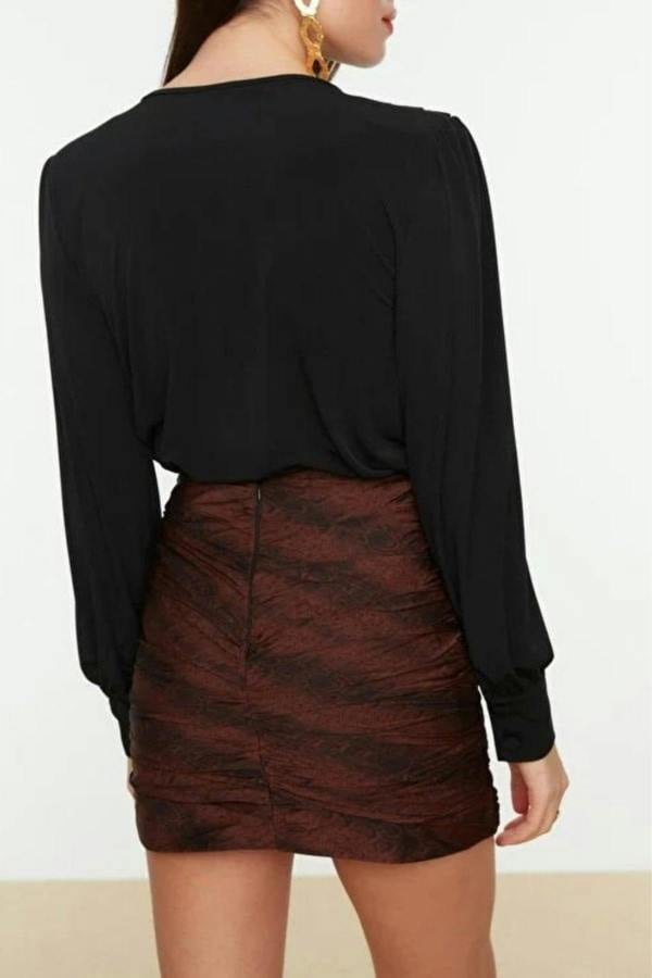 WOVCOR Wrapped Knit Bodysuit