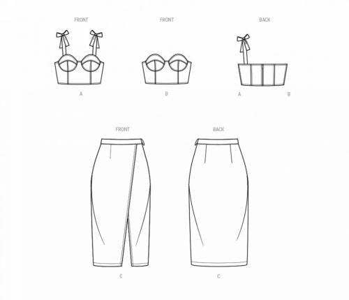 Know Me Sewing Pattern 2015, Tops, Corsets, Skirts for Women, FG (16W-18W-20W-22W-24W-26W) - Intermediate