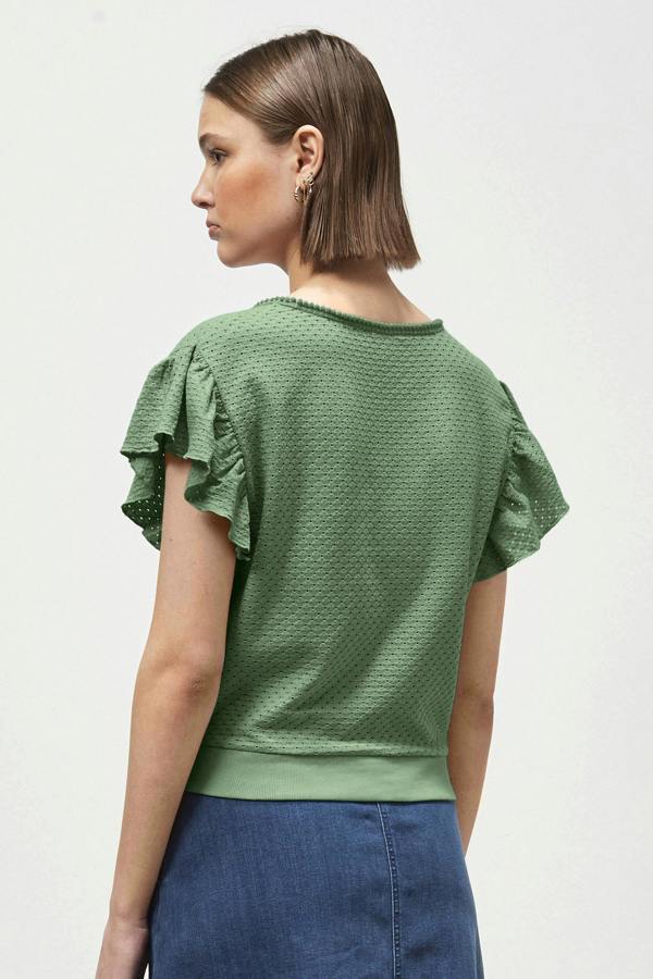 ENORSIA Women’s Frill Sleeve T-Shirt