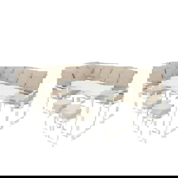 Jardi Aluminium Corner Sofa Set - White