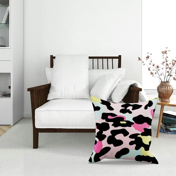 Warren Reed Colourful Leopard Print Floor Cushion