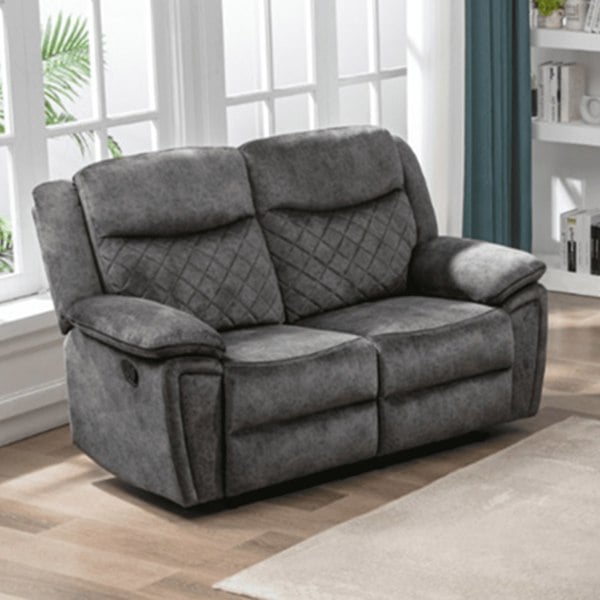 Brianna Plush Fabric Reclining 2 Seater Sofa