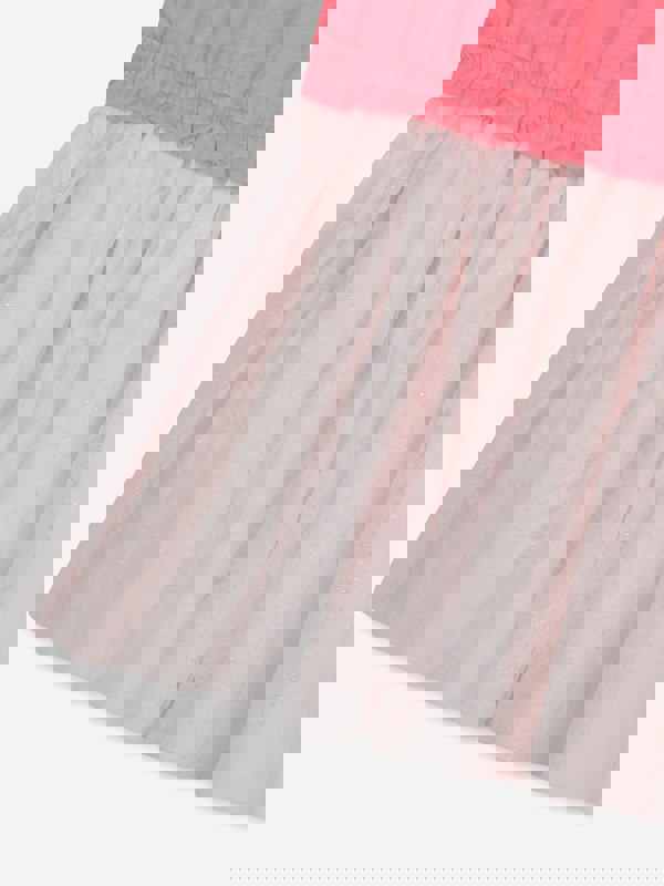 Billieblush Girls Jersey And Tulle Dress in Pink