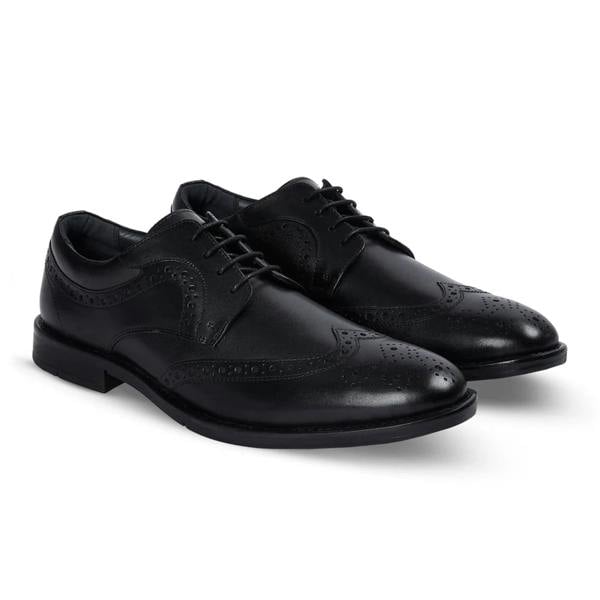Paul Andrew Cambridge - Men's Black Wingtip Brogue Derby Shoes
