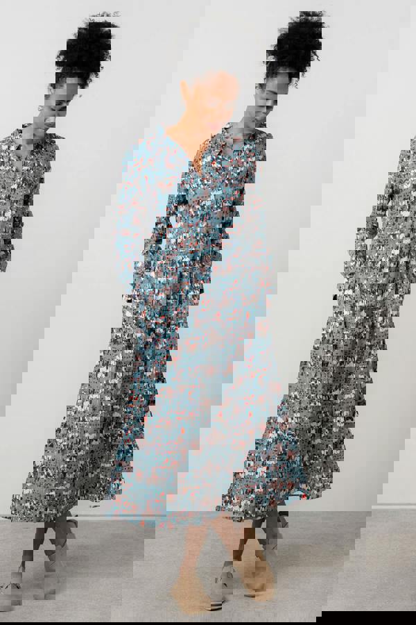 Seasons Geo Print Midi Shirt Dress Sea Mist | Lily and Me Clothing