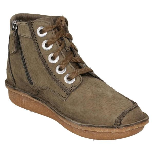 Clarks Ladies Clarks Lace Up Casual Ankle Boots Funny Cedar