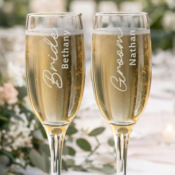 Abode Home & Gifts Personalised 'Groom' Champagne Flute