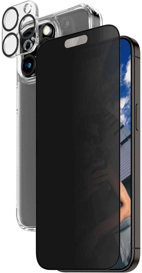 PanzerGlass Panzer Glass Privacy Powerful 3 in 1 Bundle Pack for iPhone 15 Pro Max 6.7" - B1175+P2812