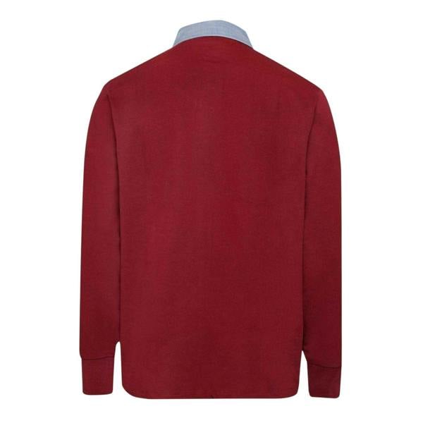 Gant Mens Rugger Chambray Regular Polo Sweatshirt - Red - 