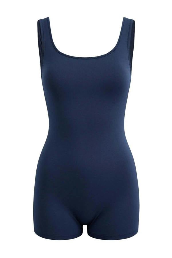WOVCOR Square Neck Covered Surfing Shorts Basic Swimsuit