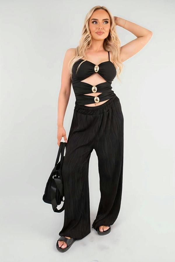 Madelyn Cut Out Sleeveless Bodysuit - Black