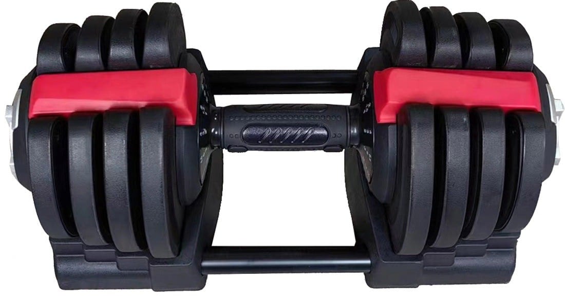 Strongology ELEMENT18 Black and Red Home Fitness Smart Adjustable Dumbbell from 1.5kg up to 18kg Training Weights Pair