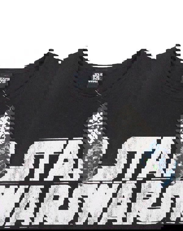 Star Wars Girls Black Logo Fringe Short Sleeved T-Shirt