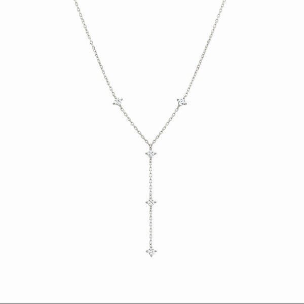 Spero London Sterling Silver Lariat Starburst Y Necklace - Silver